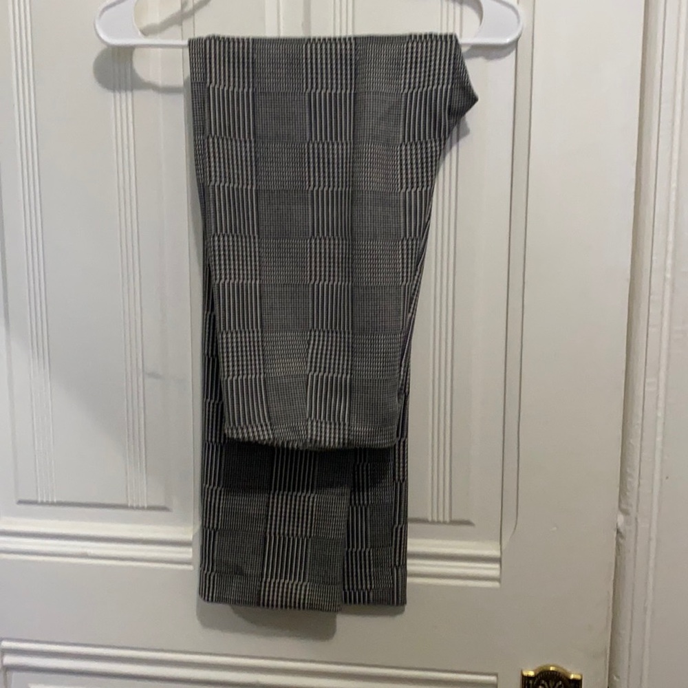 White/black plaid pants from Forever 21. Size large
